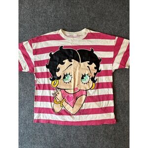VTG 90's 1992 Betty Boop Mens T Shirt HUGE Graphic Pink White Grunge RARE